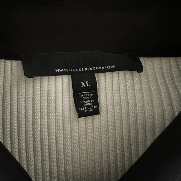 WHBM White House Black Market Fitted Ribbed Sweater Cardigan Shirt Size XL - Picture 4 of 8